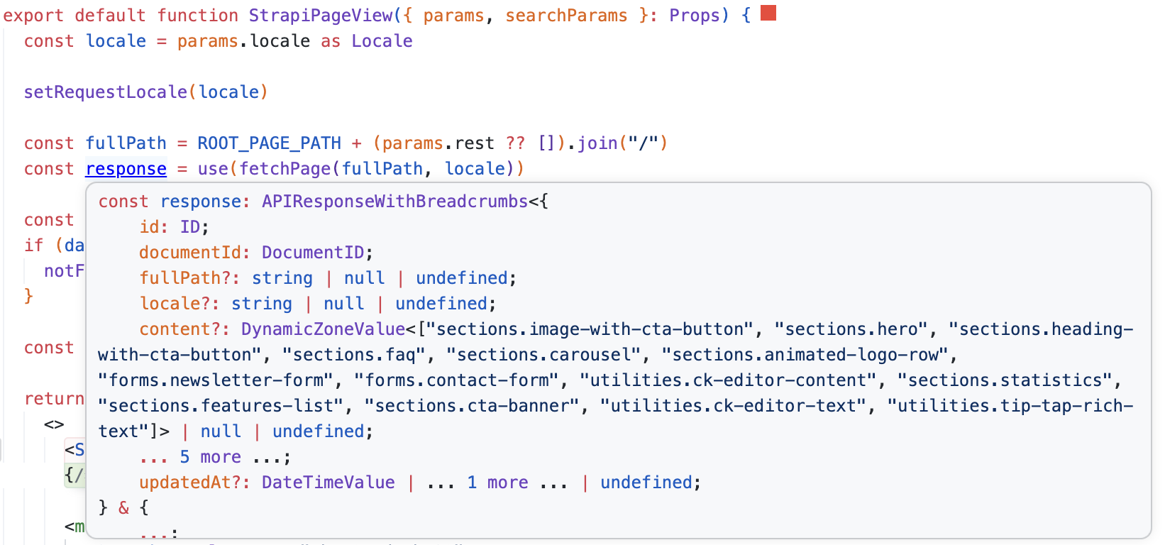 Typed Strapi response IntelliSense